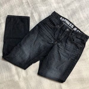 Express Black Slim low rise boot cut Jeans